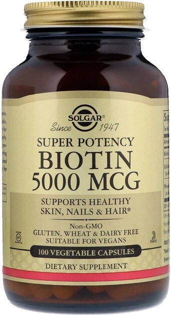 Витамин Solgar Biotin 5000 мкг (100 капсул)