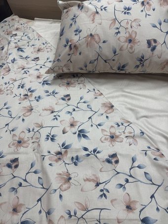 Евро комплект постельного белья Блакiтны лён Мелодыя весны 70х70 4901 651101 Евро