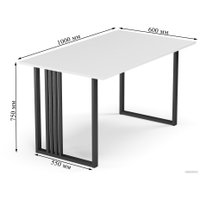 Стол Mio Tesoro Франко 100x60 (белый/черный)