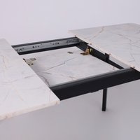 Кухонный стол Lepremo AV 1209/1 МДФ раздвижной 1200-1600x800 (Азул Оникс/черный)