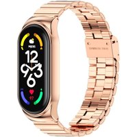 Браслет Mijobs блочный для Xiaomi Smart Band 7 (розовое золото)