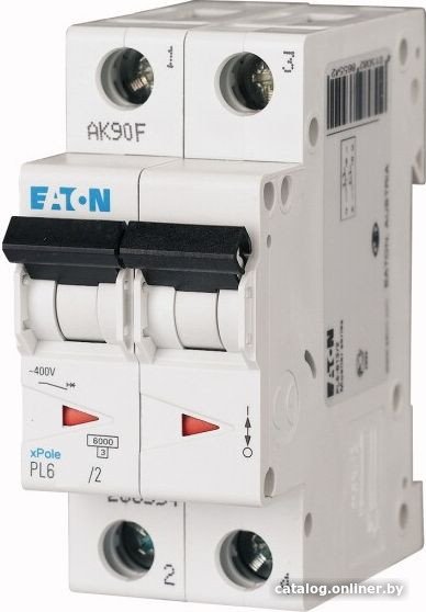 Выключатель автоматический Eaton PL6-B6/2 2P 6A B 6kA 2M 286552