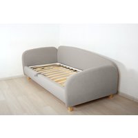 Кровать-тахта DiArt Альба 1.2 левая (велюр Магия 53/ножки светлые) в Гродно