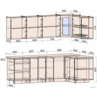 Готовая кухня Интерлиния Мила Матте 1.5x2.5 А правая (индиго/индиго глянец/кастилло темный)