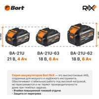 Аккумулятор Bort BA-21U-62 93418606 (18В/6 Ah)