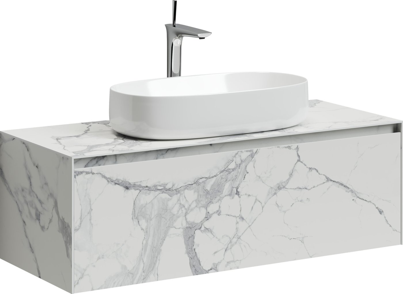 

Sancos Тумба под умывальник Stone ST120SV (керамогранит Statuario White)