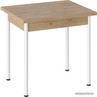 Кухонный стол Трия Родос Тип 2 с опорой d40 (белый муар/дуб крафт золотой)