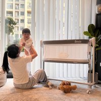 Приставная детская кроватка Pituso Denia на колесах (серый)