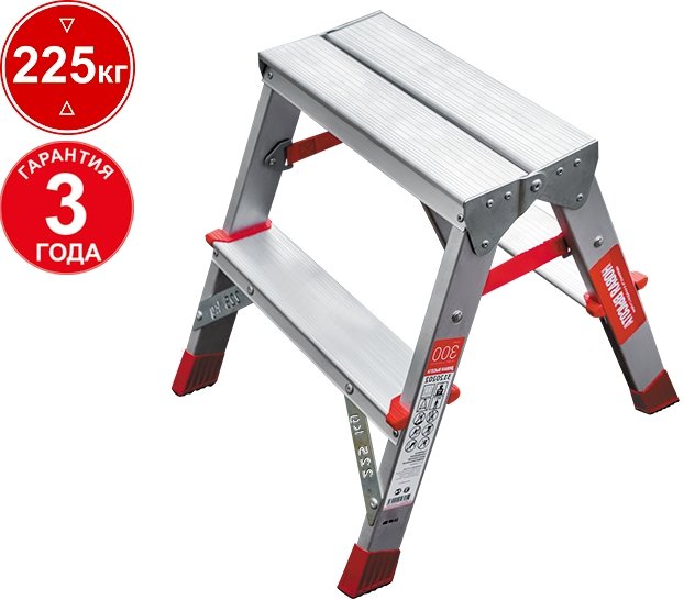 

Лестница-стремянка Новая высота NV 312 двухсторонняя профессиональная 2x2 ступени