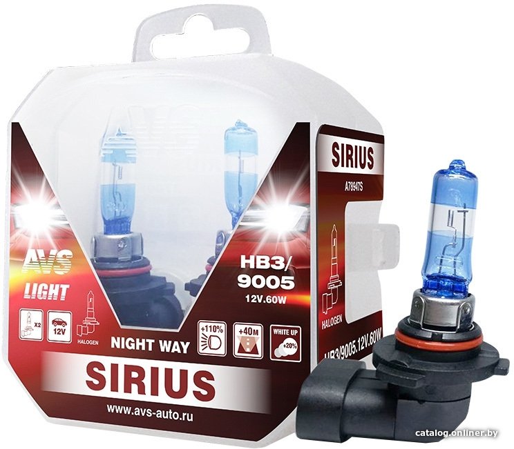 Галогенная лампа AVS Sirius Night Way HB3/9005 2шт