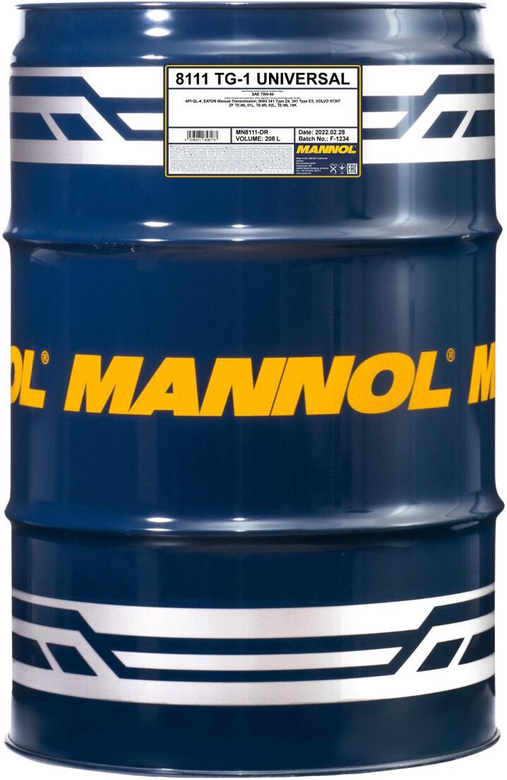 

Трансмиссионное масло Mannol TG-1 Universal 75W80 GL-4 MN8111-DR