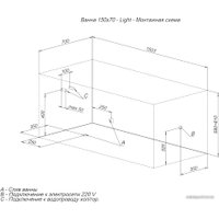 Ванна Aquanet Light 150x70