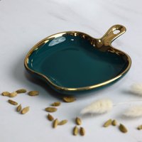 Блюдо AksHome Moonshine 18 (темно-зеленый/золото)