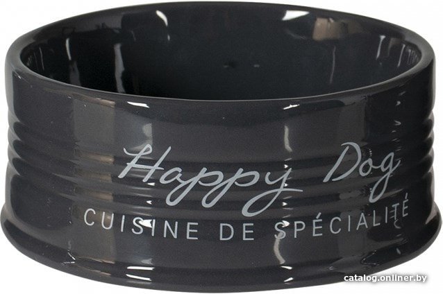 Миска Duvo Plus Happy Dog 300 мл (черный)