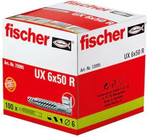 

Дюбель универсальный Fischer UX 6 x 50 R 72095 (100 шт)