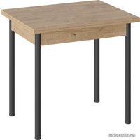 Кухонный стол Трия Родос Тип 2 с опорой d40 (черный муар/дуб крафт золотой)