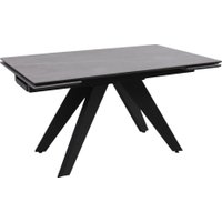 Кухонный стол Lepremo AV 2122 МДФ+керамика раздвижной 1400-2000x850 (серый матовый Larka Grey/черный)