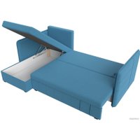 Угловой диван Лига диванов Слим левый 121150L (рогожка Амур, голубой)