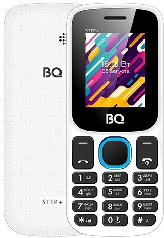 Кнопочный телефон BQ BQ-1848 Step+ (белый/голубой)