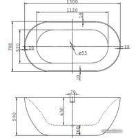 Ванна BelBagno BB27 150x78