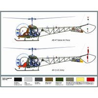Сборная модель Italeri 0095 Легкий вертолет AH.1 / AB - 47