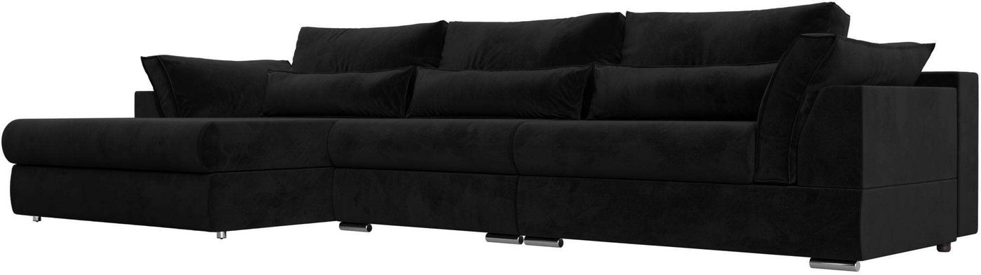 

Угловой диван Mebelico Пекин Long 115430L (левый, велюр, черный)
