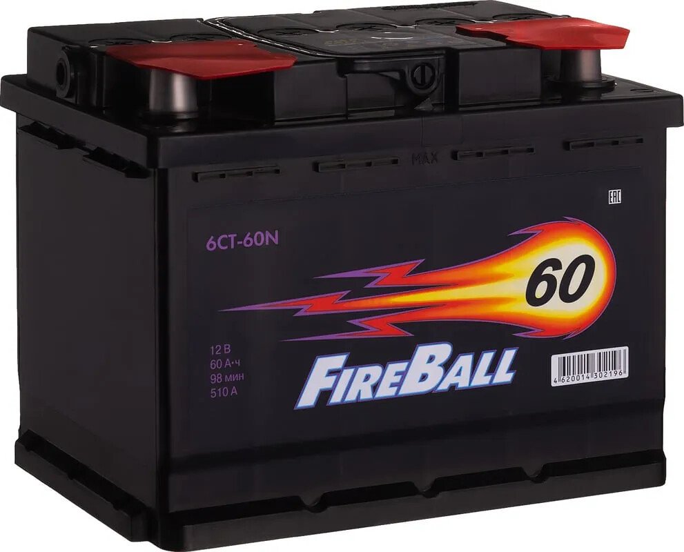Автомобильный аккумулятор FireBall 6СТ-60 N (60 А·ч)