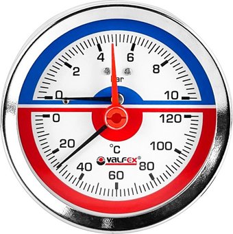 Труба Valfex Термоманометр сантехнический 80мм 1/2" 6 бар 120°С VF.TMZ.80.012.06