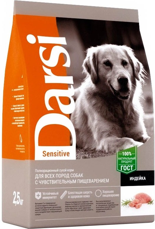 

Сухой корм для собак Darsi для собак всех пород Sensitive Индейка 10 кг