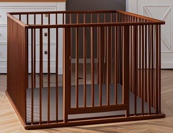 Игровой манеж Bambini 16.20.16.500 4 секции с дверцей (коричневый)