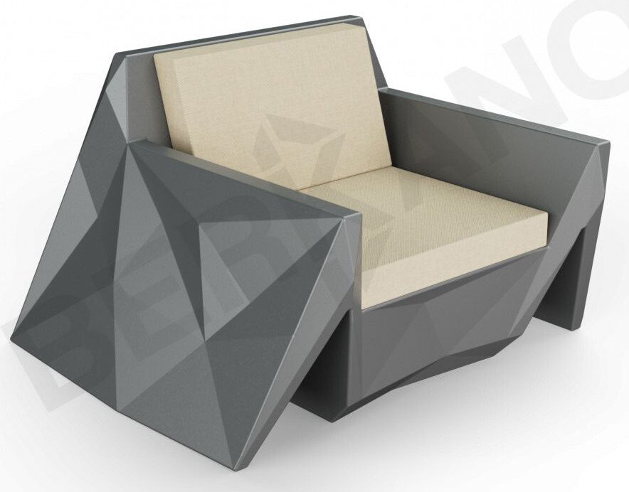 

Кресло Berkano Quaro с подушками 230_030_00 (черный/бежевый)