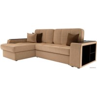 Угловой диван Лига диванов Брюссель 29386 (левый, микровельвет, бежевый)