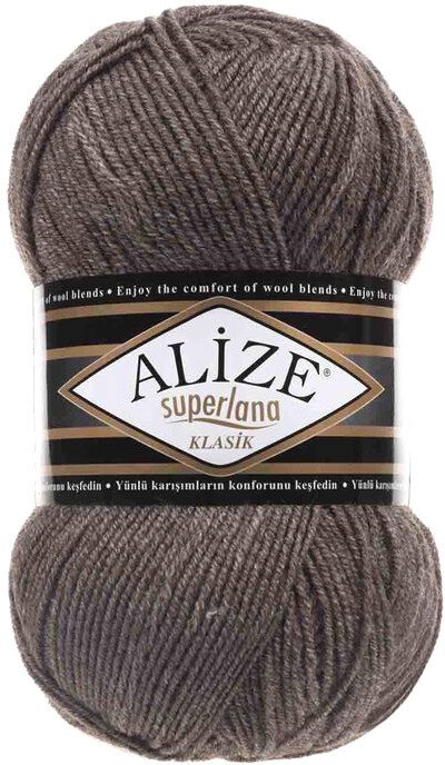 

Пряжа для вязания Alize Superlana klasik 240 (280 м, кофейный)