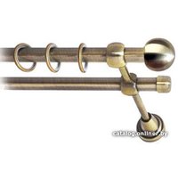 Карниз для штор Lm Decor Шар малый (антик, гладкая, 4м 16мм, 2 ряда)