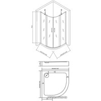 Душевой уголок Good Door Pandora R 90x90 (прозрачный/хром)