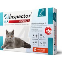 Капли от блох и клещей Inspector Quadro для кошек 4-8 кг