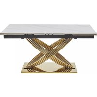 Кухонный стол Signal Hermes II 160-240/90 (эффект белого мрамора/золотой)