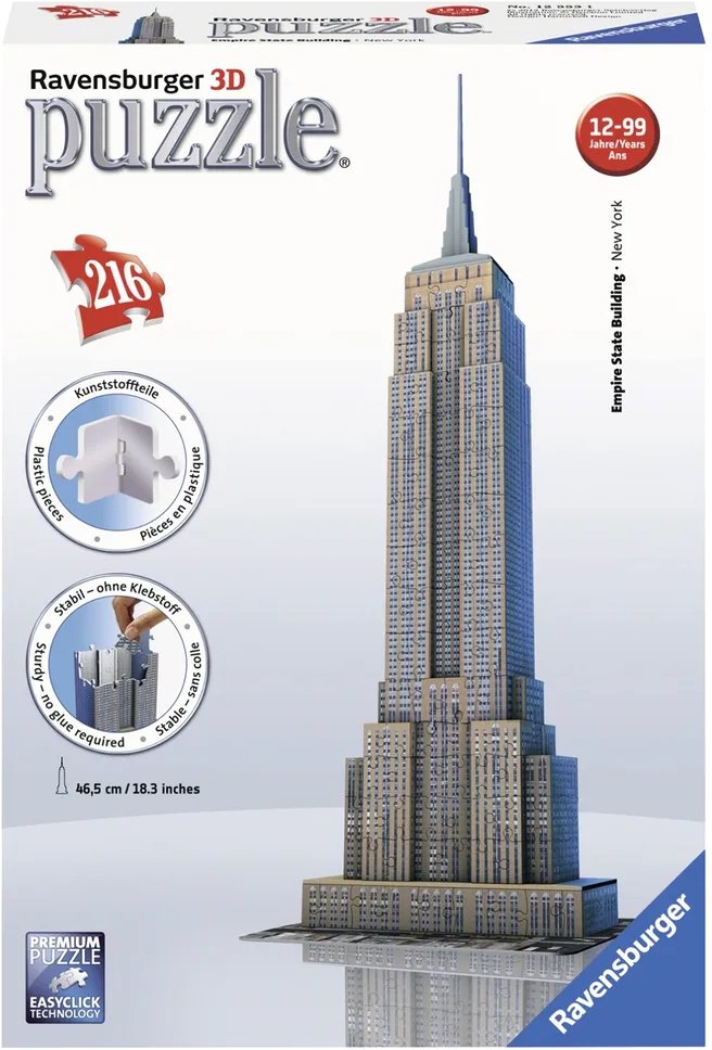 

Сборная модель Ravensburger Эмпайр Стейт Билдинг 12553 (216 эл)