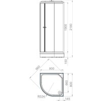 Душевая кабина Domani-Spa Delight Slim 88 80x80 DS01DS88LWM00