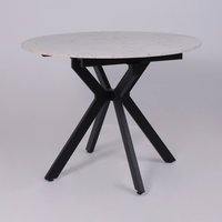 Кухонный стол Lepremo AV 1106 МДФ раздвижной D1000-1350x750 (Азул Оникс/черный)