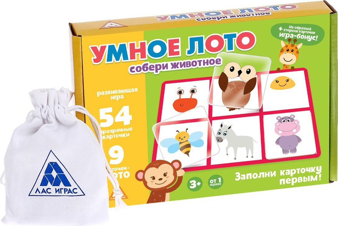 

Настольная игра Лас Играс Умное лото. Животные 3807328