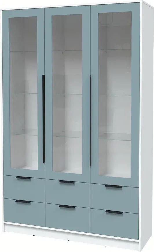 

Шкаф-витрина Интерлиния Концепт КТ-ШВ3 Глосс (белый платинум/океан)