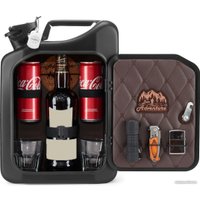 Подарочный набор Экспедиция Канистра - бар 10 л (черный, кожа)