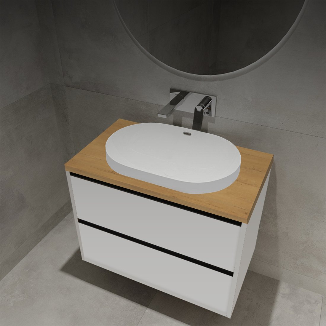 

ЗОВ Тумба с умывальником Парма 70 P70LWP0MWMC1B-HPL38T6002 (белый матовый)