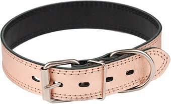 Ошейник Дарэленд простроченный 2х-слойный 35 мм 51-61 см (розовое золото)