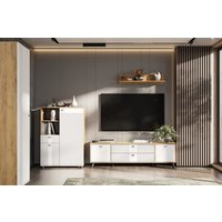 Тумба SV-Мебель МС Милан К (дуб золотой/белый матовый)