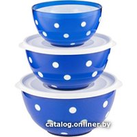 Набор салатников Berossi Marusya (синий полупрозрачный) ИК 22410