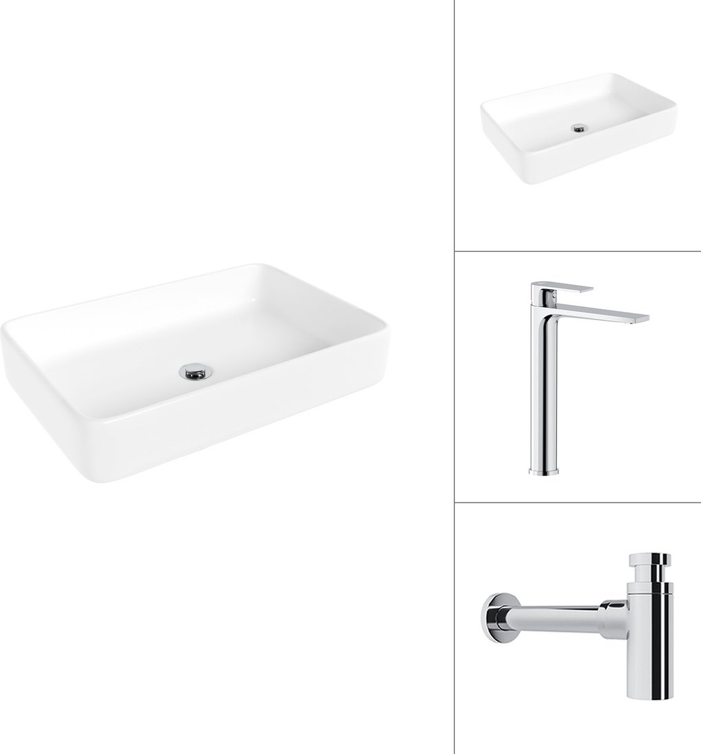 

Умывальник Lauter 21842 + Reef 21CK8678C с сифоном 21635CH (хром)