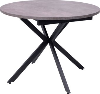 Кухонный стол Listvig Vega 100-135x75 (камень темный/черный)