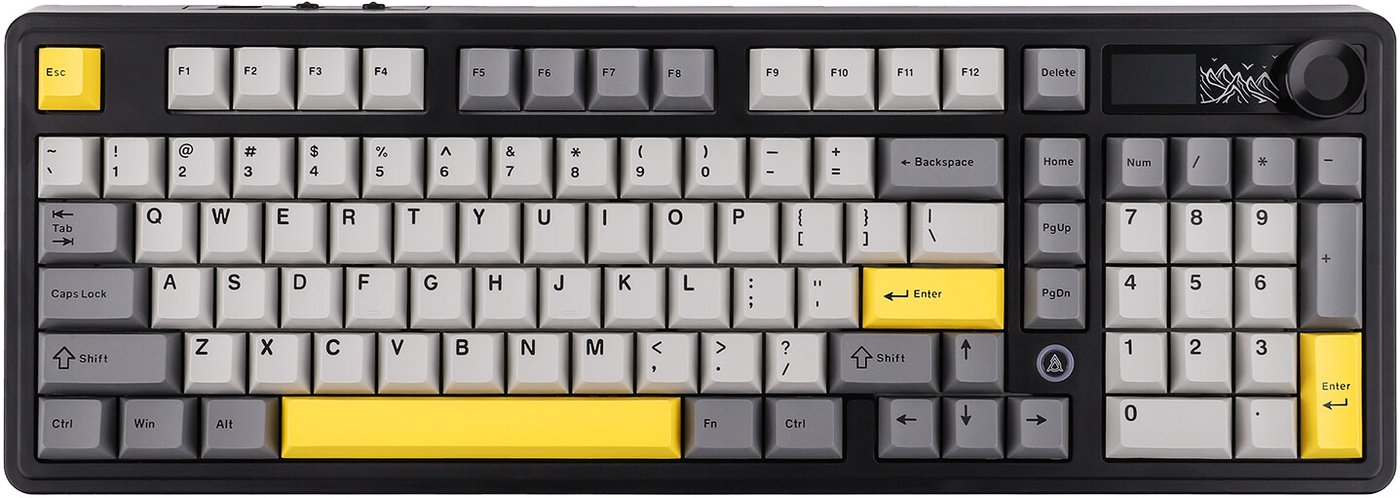 

Клавиатура Ajazz AK980 Screen Version (черный/серый/желтый, Merrard Switch)